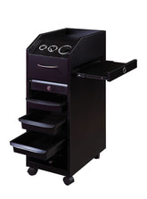 KARMA - BATCHELOR HAIRDRESSING TROLLEY (Black/White) - Luna Beauty Supplies